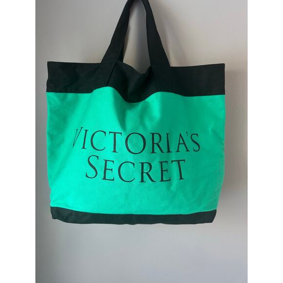 Victoria’s Secret Handbags - Victoria’s Secret Large Canvas Tote Reusable Shopping Weekend Overnight Beach